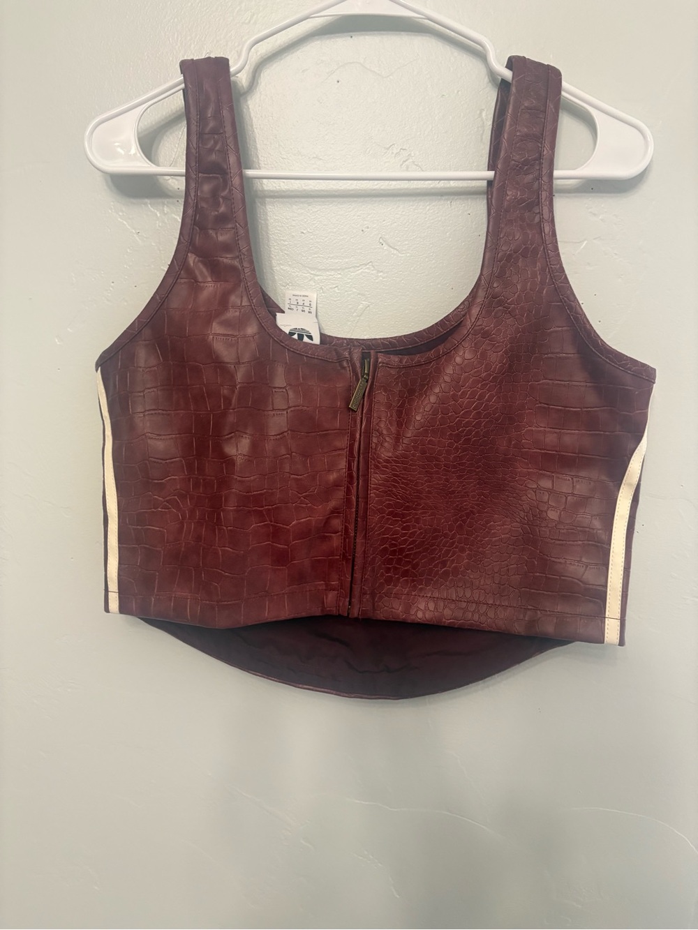 adidas PLEATHER CORSET - Burgundy. crocodile with Signature strips. Runs Small - Picture 3 of 12